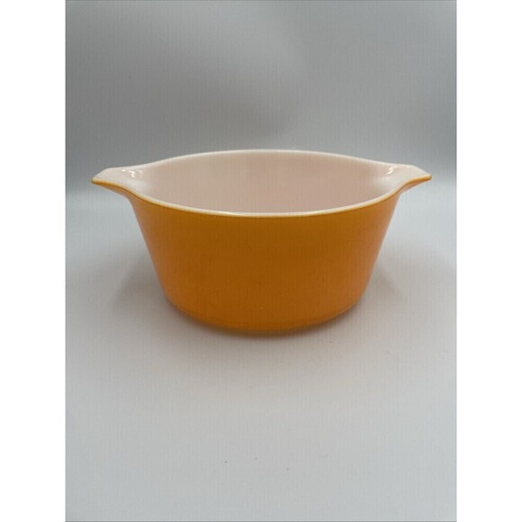 Vintage Pyrex 474-B Handled Casserole 1 1/2 Qt Orange - Picture 1 of 8